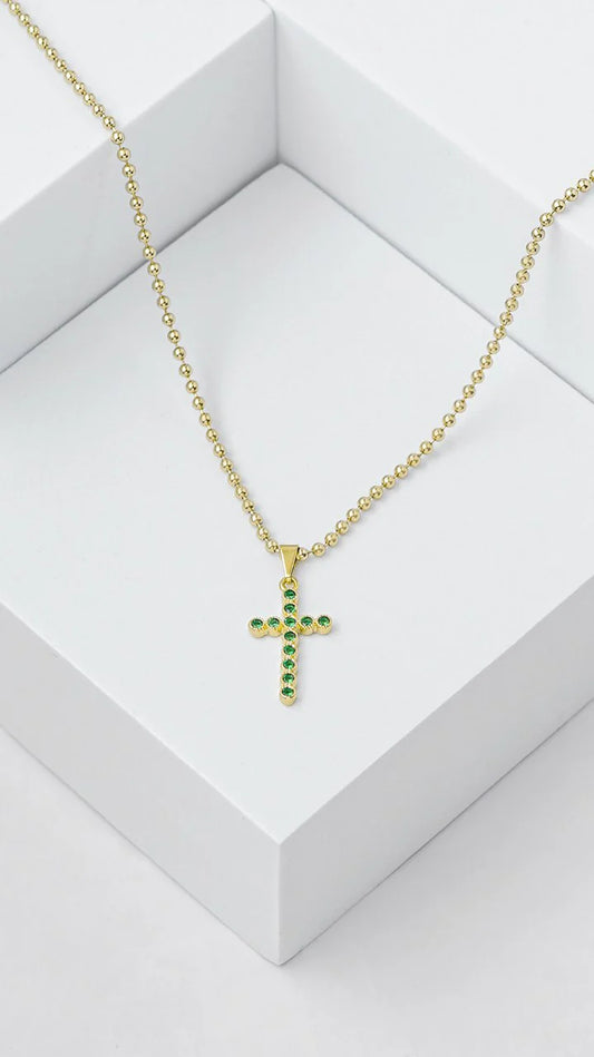 Cadena Militar Mediana 2.5mm (65cms) + Dije Cruz Verde